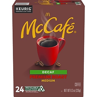 McCafe Premium Roast Decaf Coffee, Keurig K-Cup Pods, Medium Roast, 24/Box (5000201380)