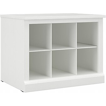 kathy ireland® Home by Bush Furniture Woodland Small Shoe Bench with Shelves, 24", White Ash (WDS224WAS-03)