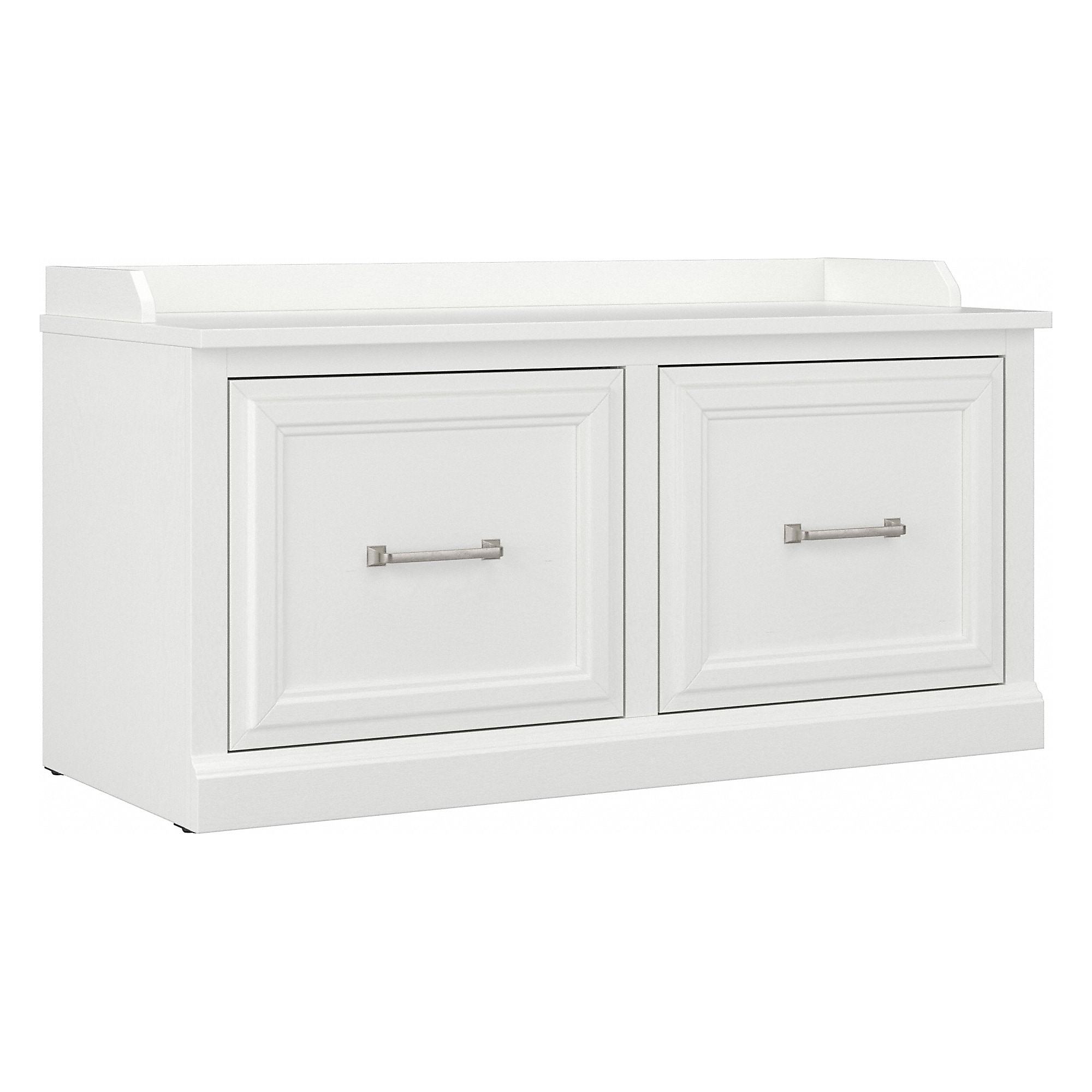 Bush Furniture Woodland 40W Shoe Storage Bench with Doors, White Ash (WDS140WAS-03) Sansujyuku sansujyuku.com
