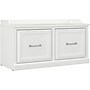 Bush Furniture Woodland 40W Shoe Storage Bench with Doors, White Ash (WDS140WAS-03)~#|#~sp123622168_sc7