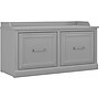 Bush Furniture Woodland 40W Shoe Storage Bench with Doors, Cape Cod Gray (WDS140CG-03)~#|#~sp123622228_sc7