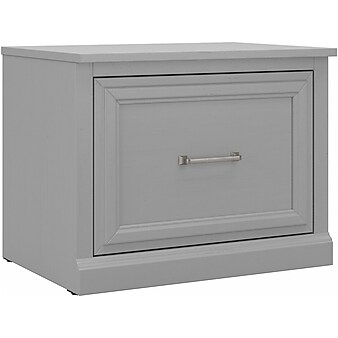 kathy ireland® Home by Bush Furniture Woodland Small Shoe Bench with Drawer, 24", Cape Cod Gray (WDS124CG-03)