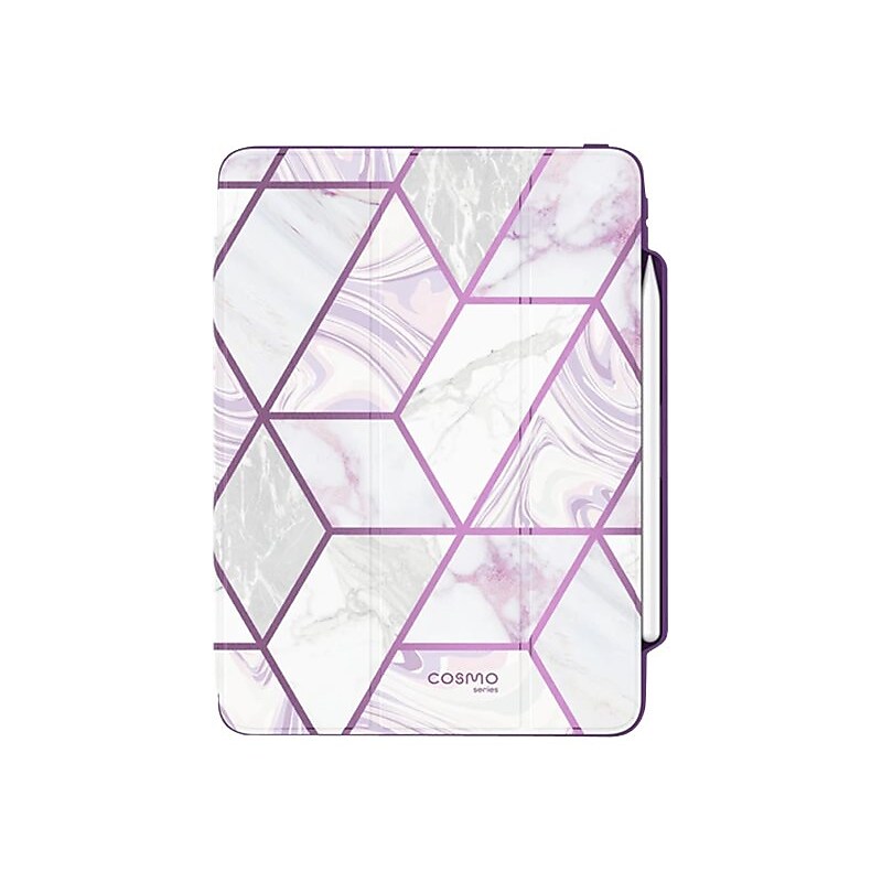 i-Blason iPadPro2020-12.9-Cosmo-Pen-Ameth Thermoplastic Polyurethane (TPU) Folio for 12.9" iPad Pro, Marble Purple image 1