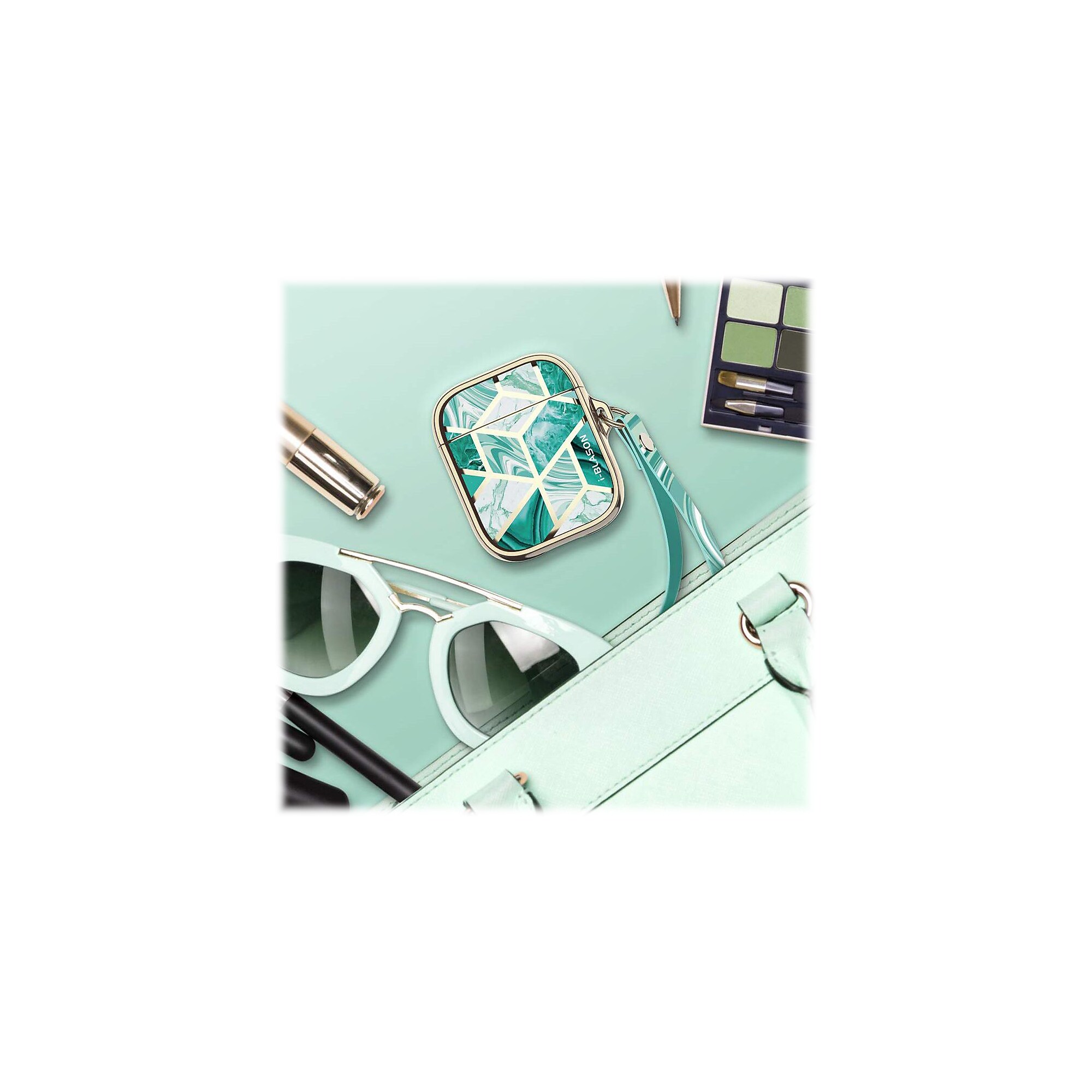 i-Blason Cosmo Case for Apple AirPods 1st/2nd Gen, Marble Green (AirPods2019-Cosmo-Jade) Sansujyuku sansujyuku.com