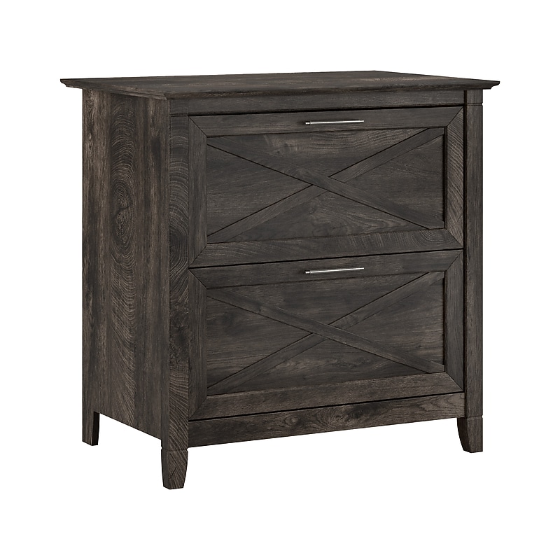 Bush Furniture Key West 2-Drawer Lateral File Cabinet, Letter/Legal, Dark Gray Hickory, 30" (KWF130RCP-03) image 1