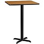 Flash Furniture Square Laminate Table Top with 22'' x 22'' Bar-Height Table Base, 30" x 30", Natural (XUNT3030T2222B)~#|#~sp123775273_sc7