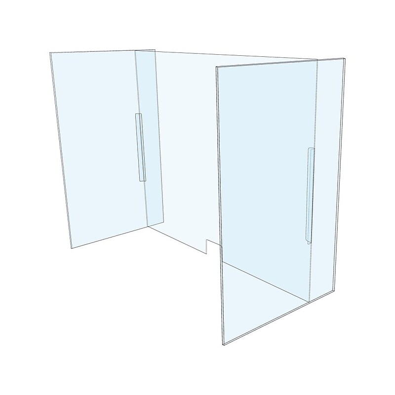 National Marker Freestanding Work Station Guard, 24"H x 30"W, Clear Acrylic (AWSG2) image 1