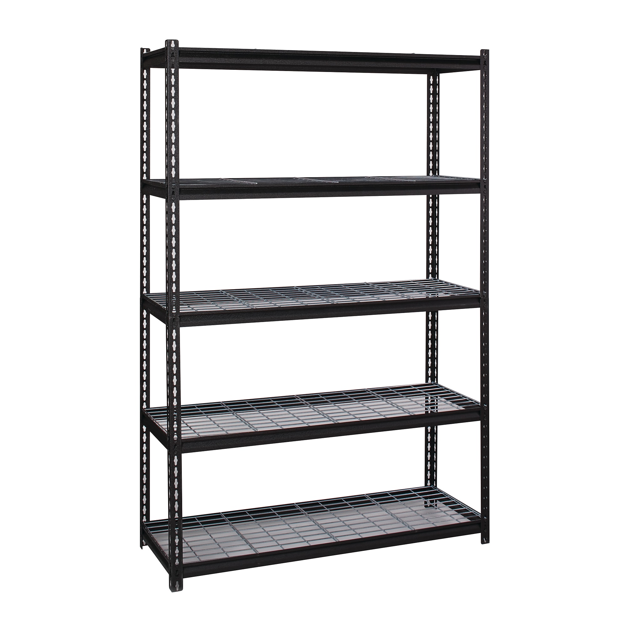Iron Horse 2300 lb. Wire Rivet Series 5-Shelf Metal/Wire Deck Shelving Unit, 48″W, Black (22131) Sansujyuku sansujyuku.com