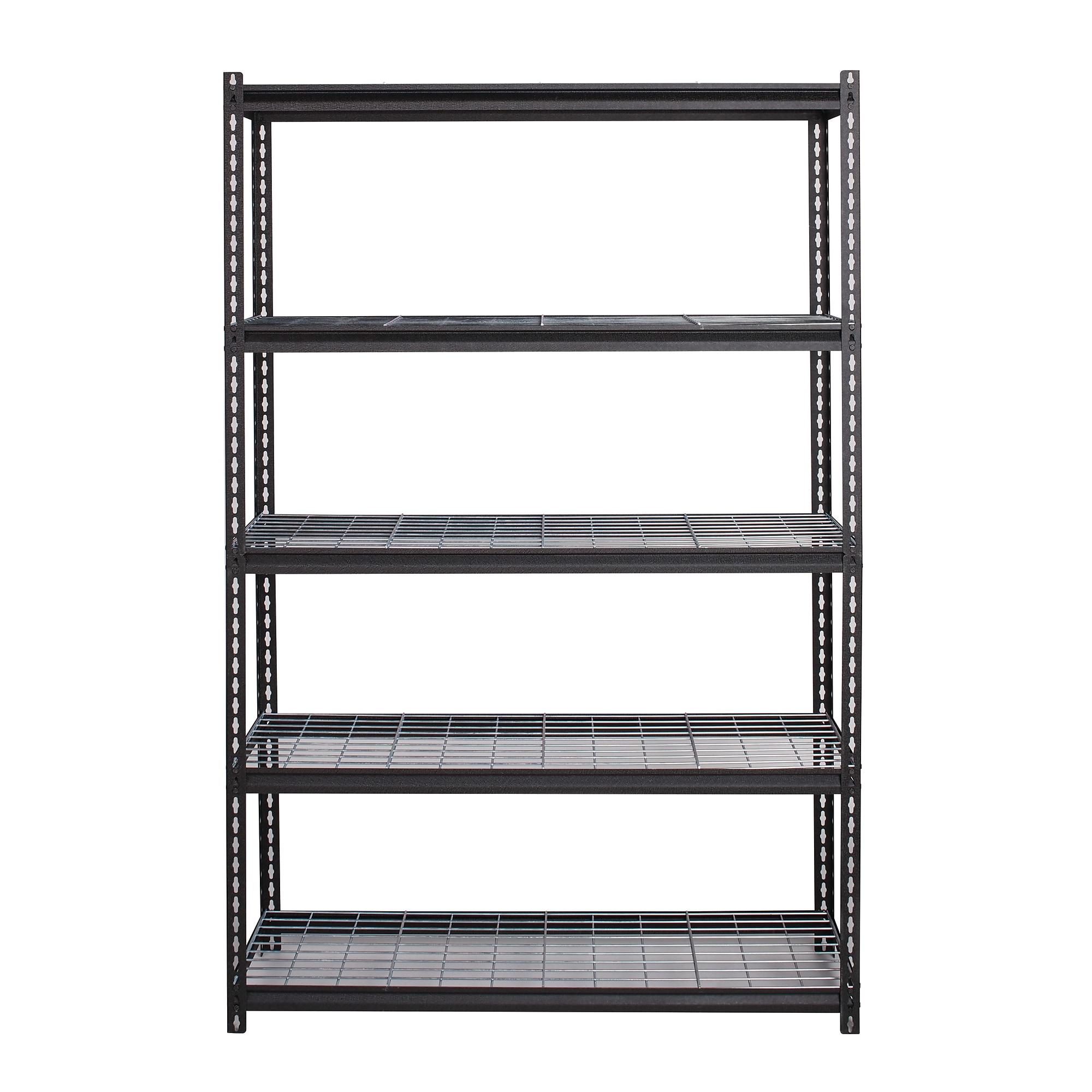 Iron Horse 2300 lb. Wire Rivet Series 5-Shelf Metal/Wire Deck Shelving Unit, 48″W, Black (22131) Sansujyuku sansujyuku.com