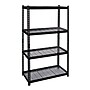 Iron Horse 2300 lb. Wire Rivet Series 4-Shelf Metal/Wire Deck Shelving Unit, 36"W, Black (22129)~#|#~sp123885434_sc7