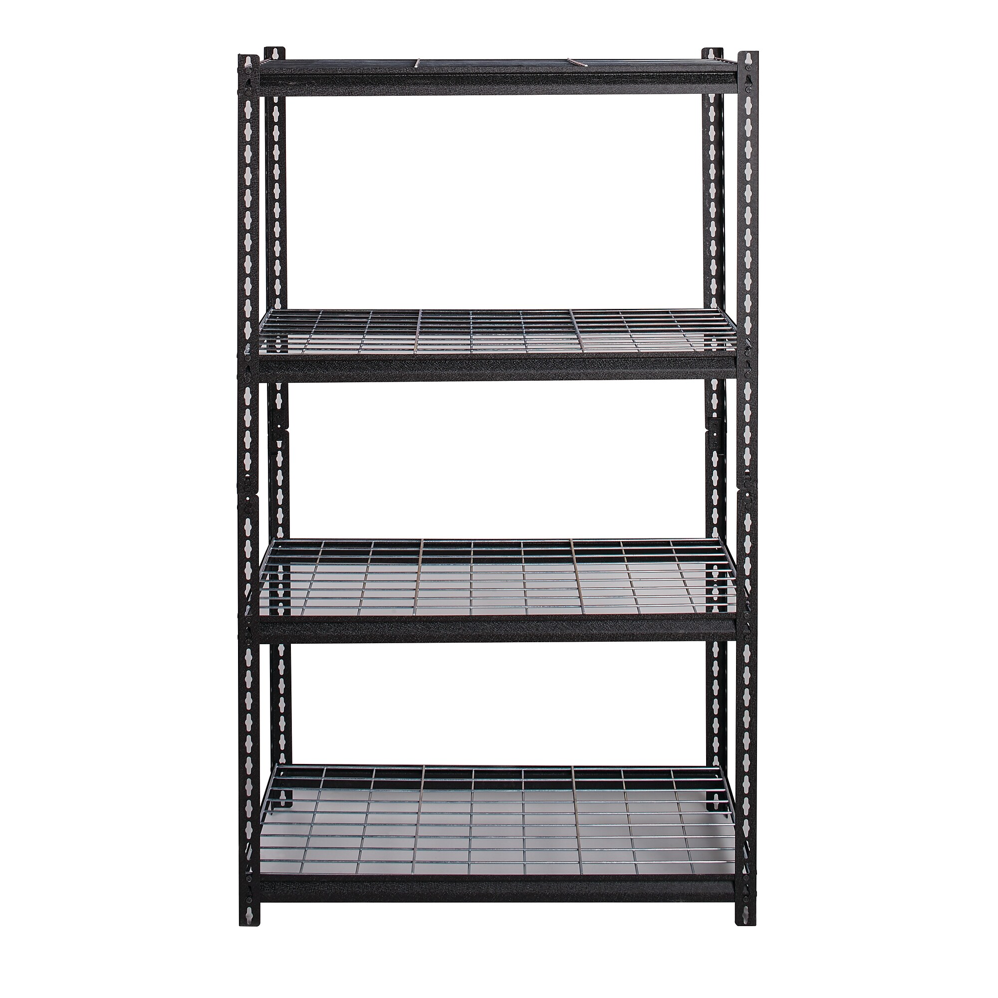 Iron Horse 2300 lb. Wire Rivet Series 4-Shelf Metal/Wire Deck Shelving Unit, 36″W, Black (22129) Sansujyuku sansujyuku.com