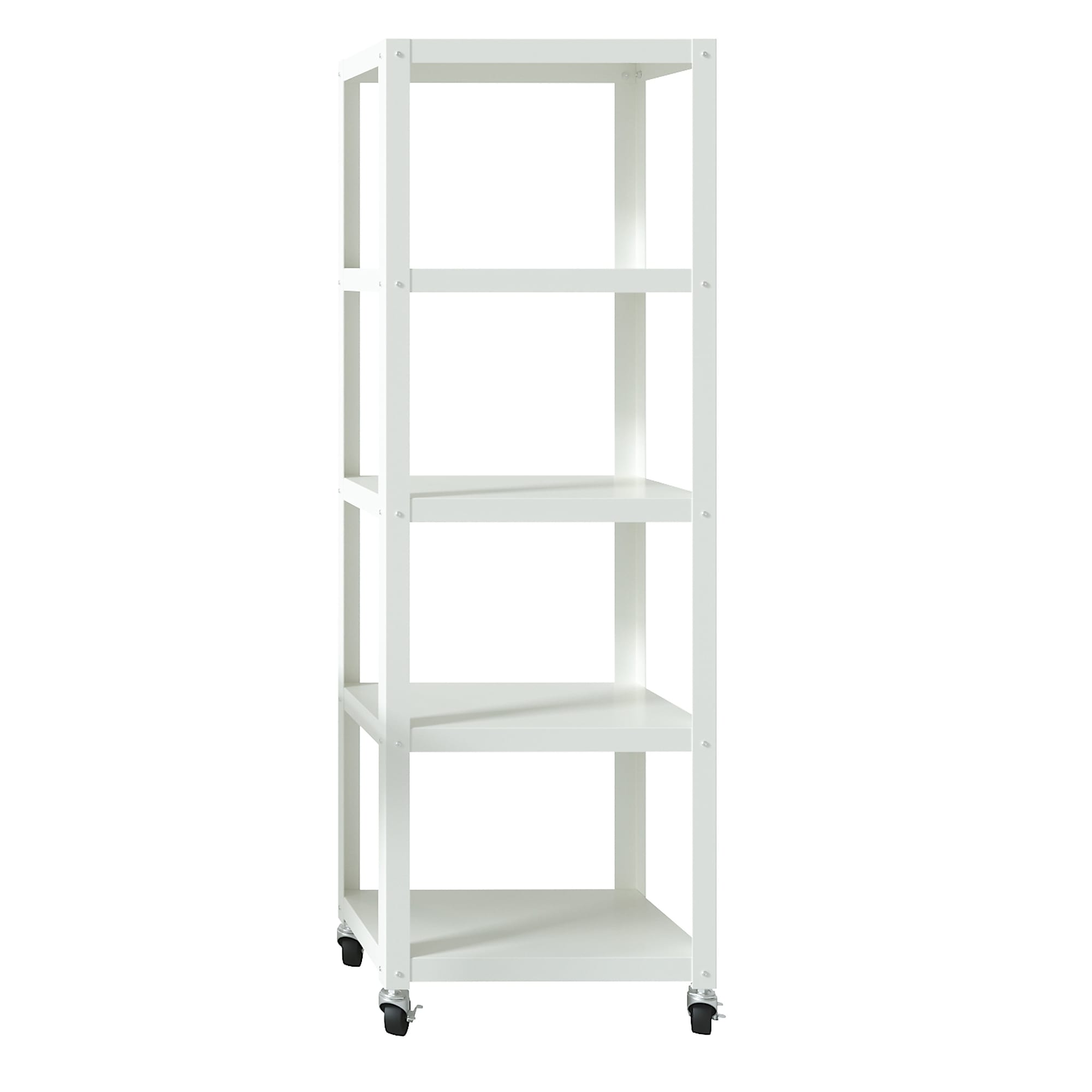 Space Solutions Ready-to-assemble 72-inch High Mobile 5-Shelf Bookcase, White Sansujyuku sansujyuku.com