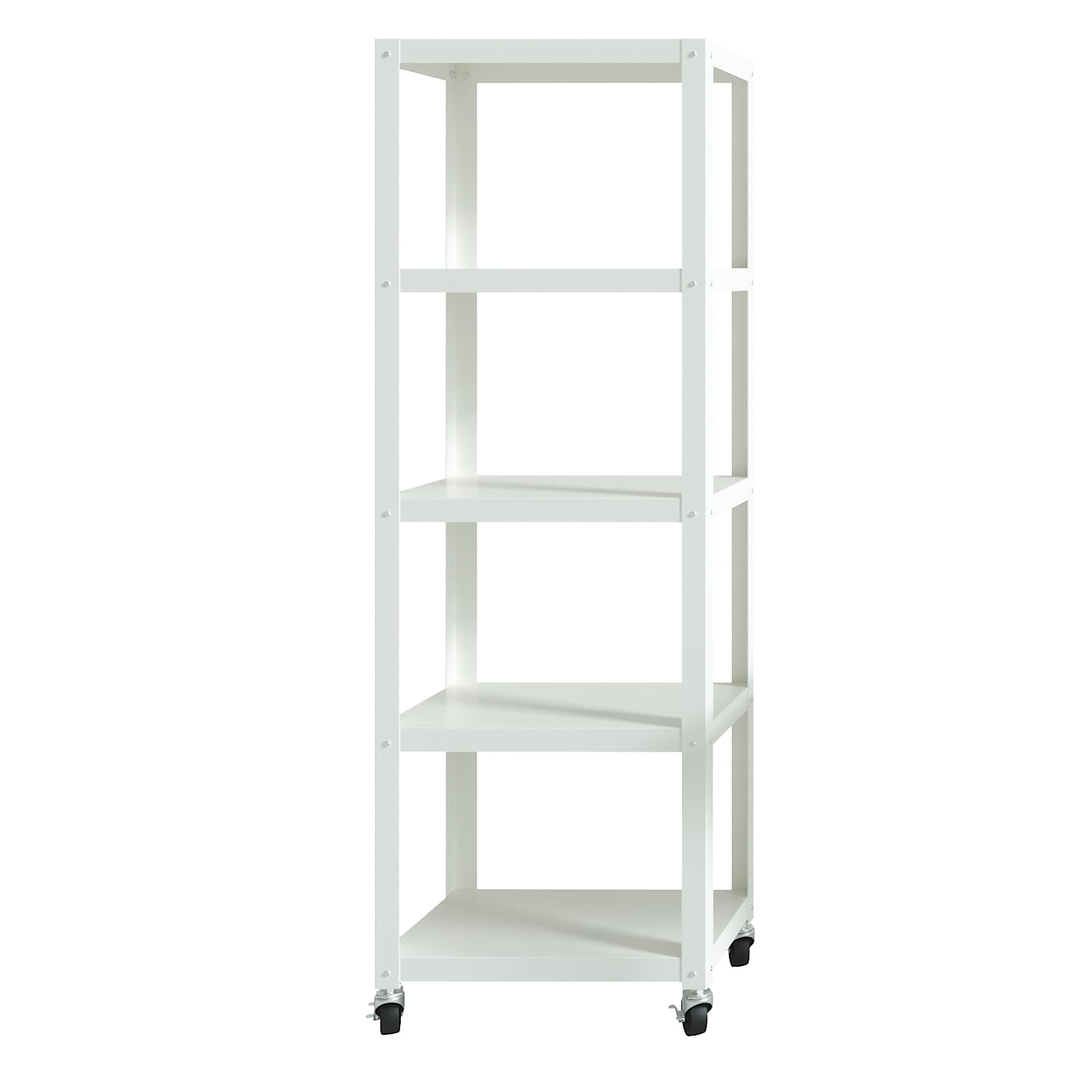 Space Solutions Ready-to-assemble 72-inch High Mobile 5-Shelf Bookcase, White Sansujyuku sansujyuku.com