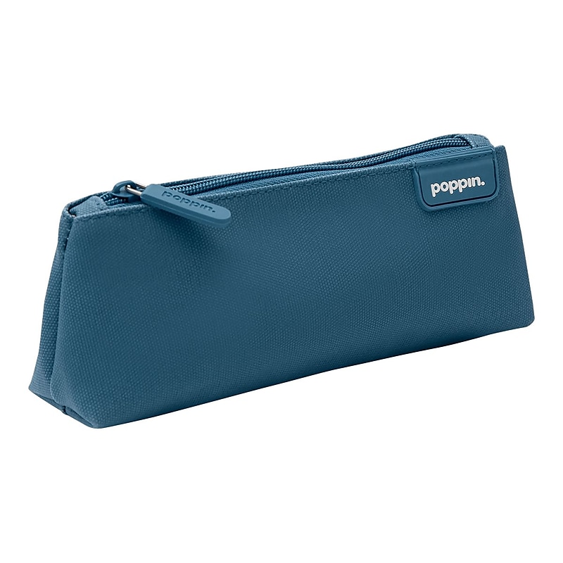 Poppin Zipper Canvas Pouch, Slate Blue (108264) image 1