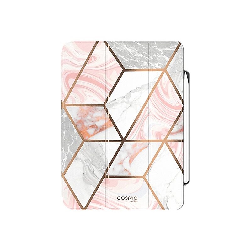 i-Blason iPadPro2020-12.9-Cosmo-Pen-Marble Cosmo Thermoplastic Polyurethane (TPU) Folio for 12.9" iPad Pro, Marble Pink image 1