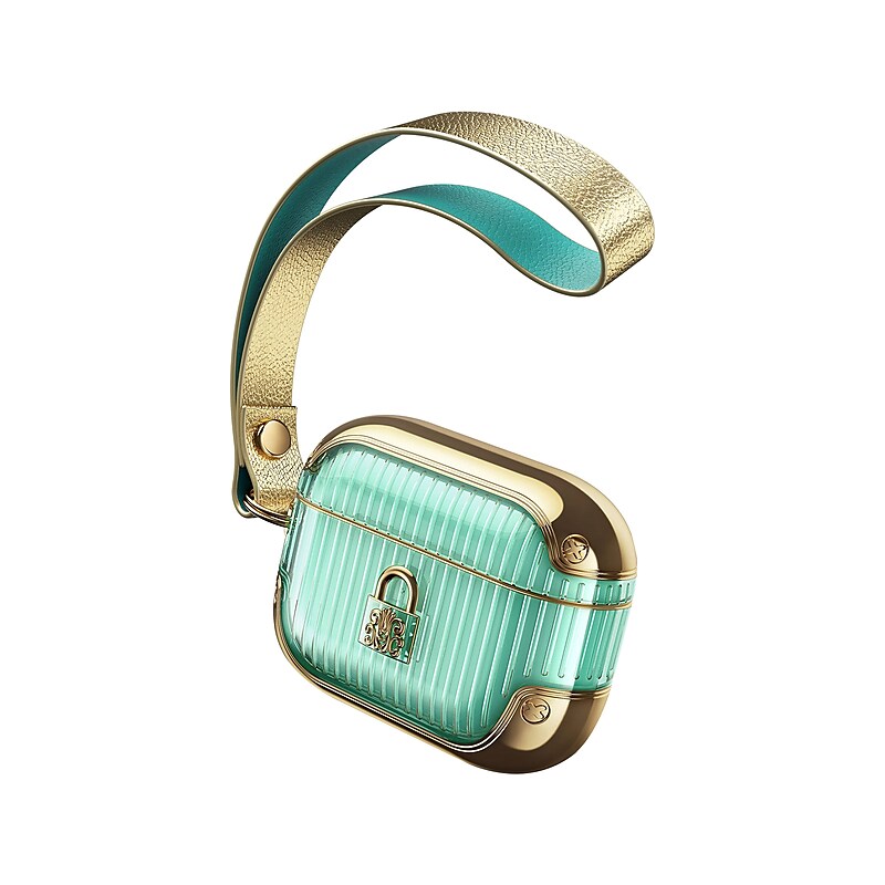 i-Blason Duchess Case for Apple AirPods Pro, Green (AirPodsPro2019-Duchess-Gold) image 1