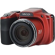 Minolta MN35Z-R 20-Megapixel 1080p Full HD Wi-Fi Bridge Camera with 35x Zoom, Red