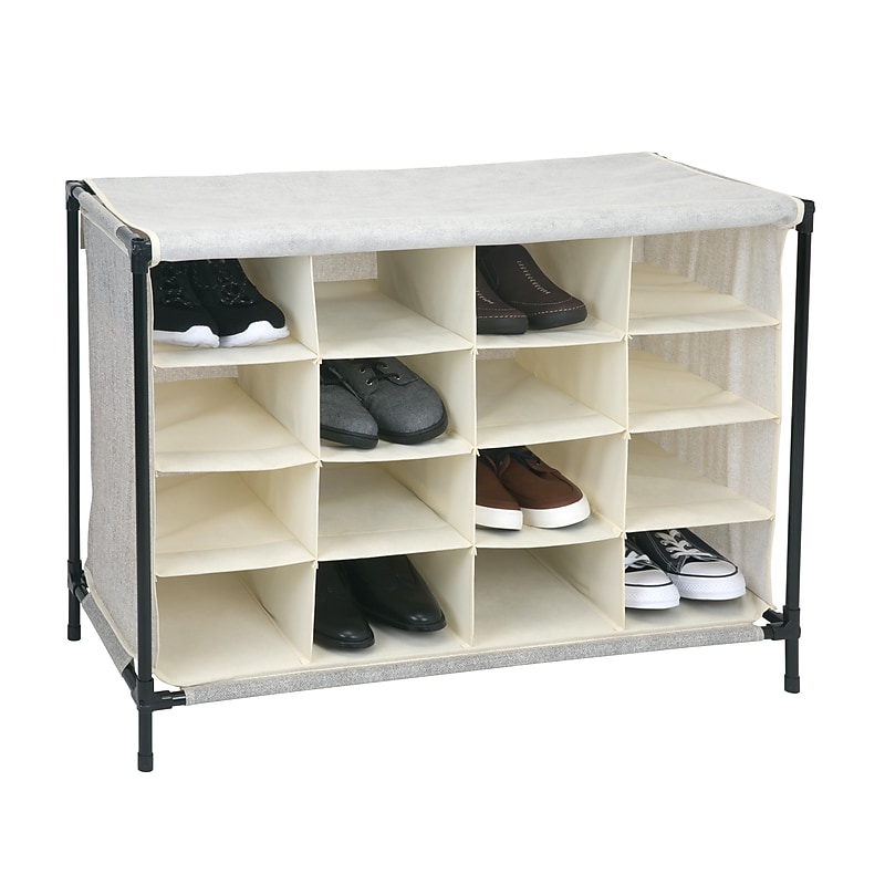 Simplify Shoe Cubby, 16 Compartment, Faux Jute (23200-FEJ) image 1