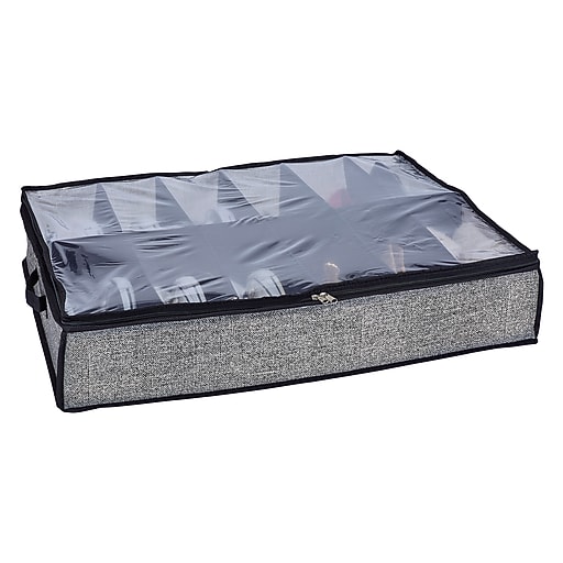 Simplify Under the Bed Shoe Storage Box, 12 Pair, Black (25430BLACK) Staples
