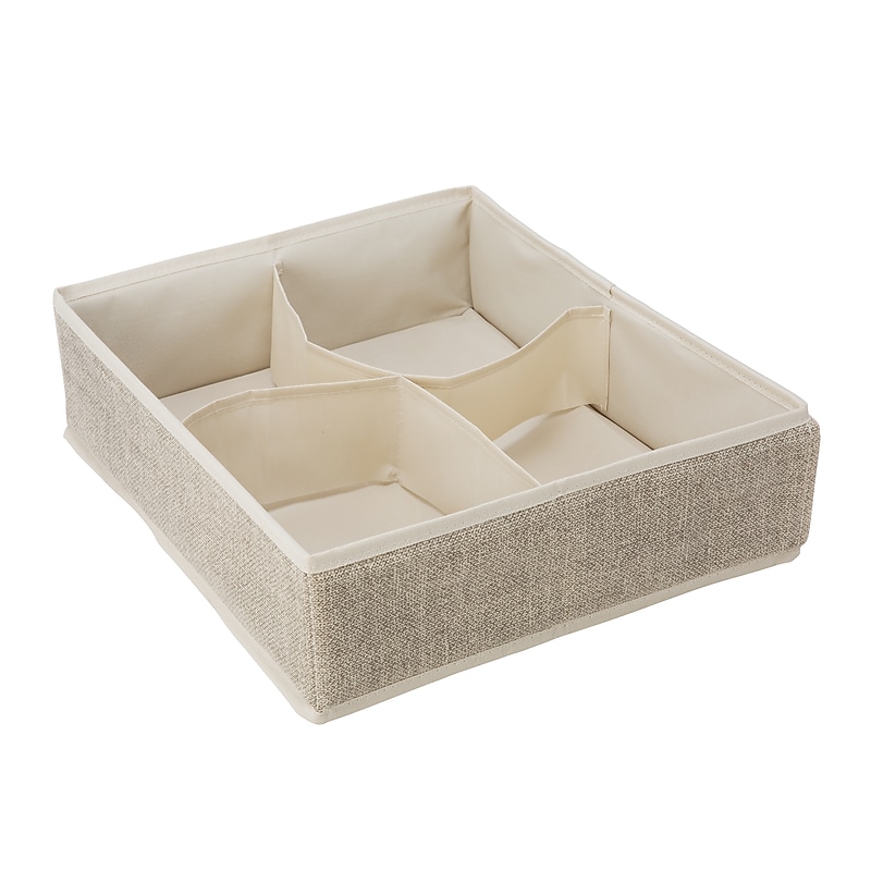 Simplify Drawer Organizer, 4 Compartment, Faux Jute (25515-FEJ) image 1