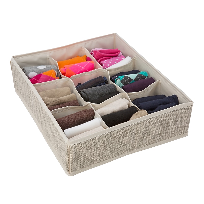 Simplify Drawer Organizer, 9 Compartment, Faux Jute (25516-FEJ) image 1
