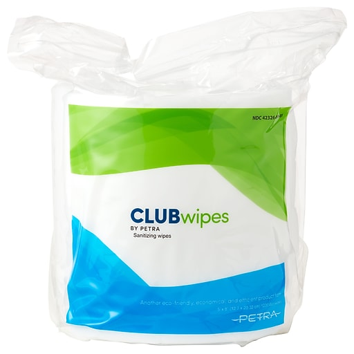 Petra CLUBwipes Hand Sanitizer Wipes Refill, 1500 Wipes/Roll, 4