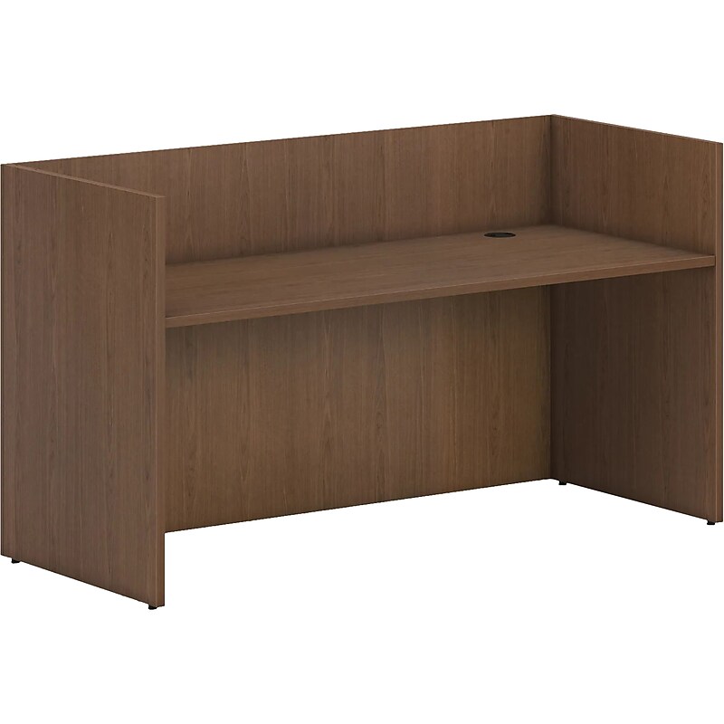 HON Mod 72" Reception Desk Shell, Sepia Walnut (HLPLRCPNDS7230.LSE1) image 1