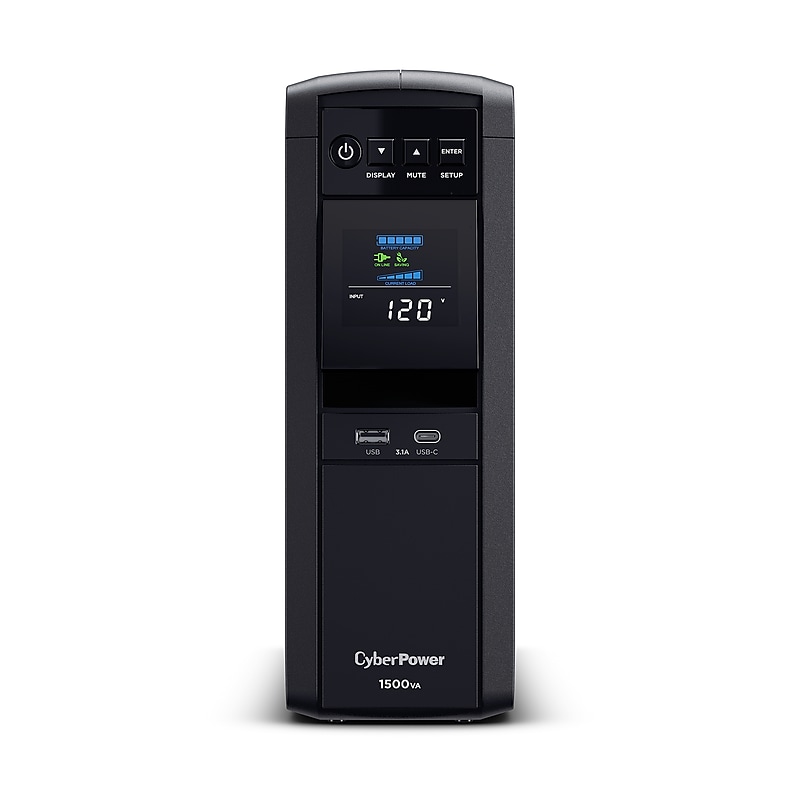 CyberPower PFC Sinewave 1500VA UPS, 12-Outlets, Black (CP1500PFCLCD) image 1