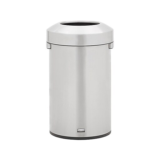 Rubbermaid Refine Stainless Steel Trash Can with Open Lid, 16