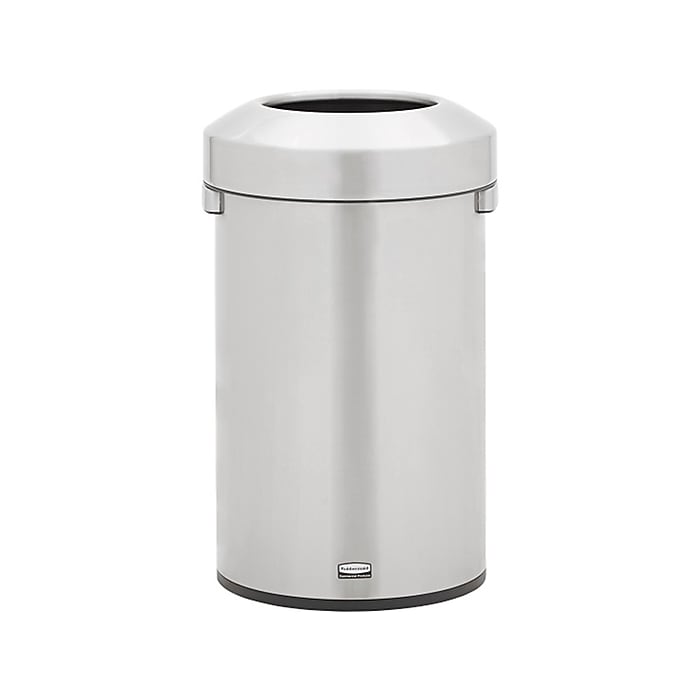 Rubbermaid Refine Stainless Steel Trash Can with Open Lid, 16