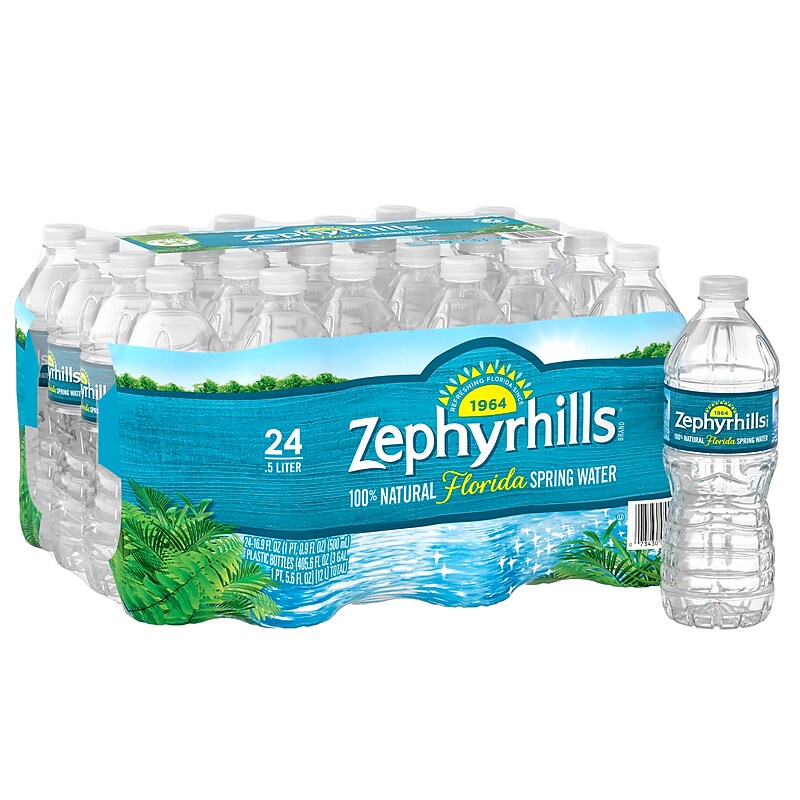 Zephyrhills 100% Natural Spring Water, 16.9 oz. Plastic Bottles, 24/Carton (11475233) image 1