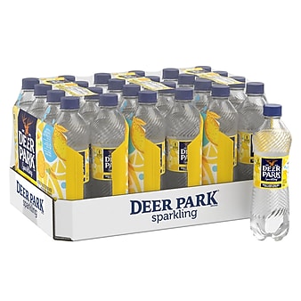 Deer Park Sparkling Water, Lemon, 16.9 oz. Bottles, 24/Carton (12349497/122056)