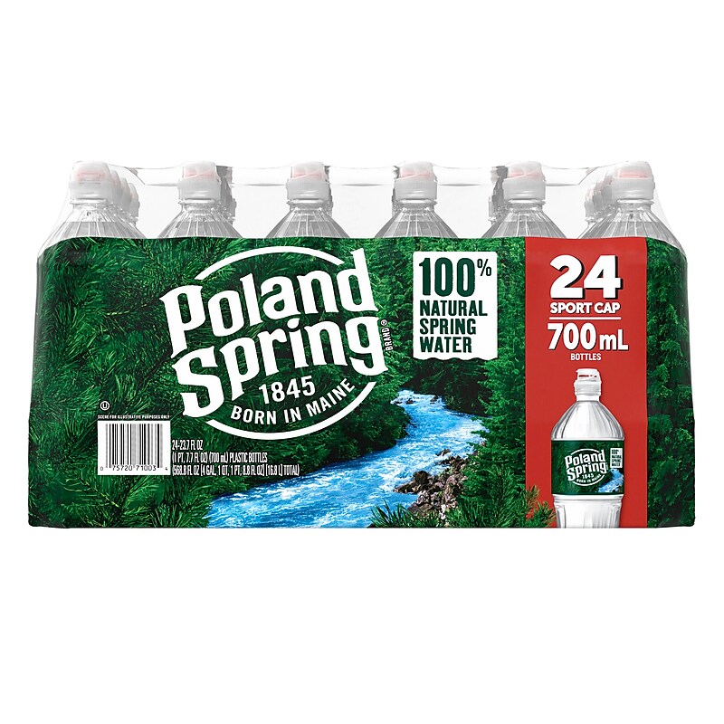 Poland Spring Sport Cap 100% Natural Spring Water, 23.7 oz., 24/Carton (12119443) image 1