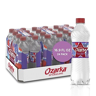 Ozarka Sparkling Water, Triple Berry, 16.9 oz. Bottles, 24/Carton (12349551)