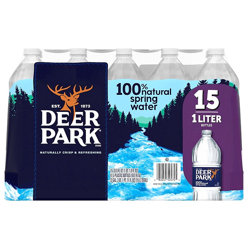Deer Park 100% Natural Spring Water, 33.8 oz., 15 Bottles/Carton (12222308) image 1
