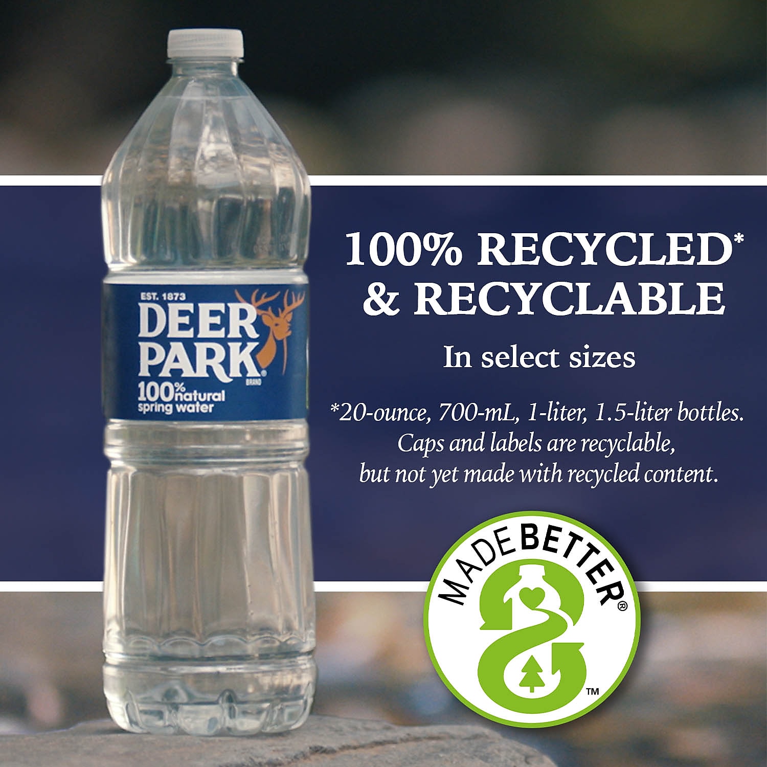Botella de agua de manantial natural Deer Park 23,7 oz 24 botellas/cartón 828453 - Imagen 4 de 5