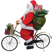 Northlight 42 inch Traditional Santa Claus Riding a Bicycle Commercial Christmas...