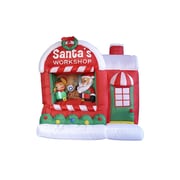 LB International 5' Inflatable Lighted Santa Claus Workshop Christmas Yard...