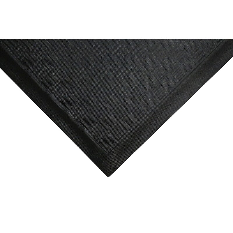 Anderson Cushion Station™ Nitrite Rubber Anti-Fatigue Floor Mat Without Holes, 4' x 12.3', Black image 1