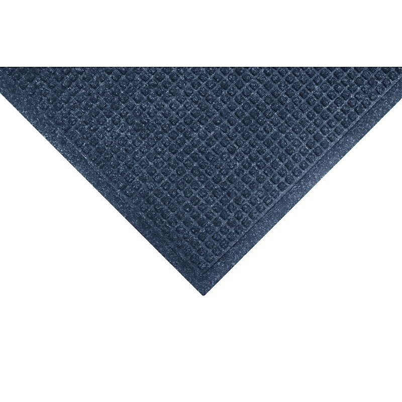 M+A Matting WaterHog Squares Fashion Mat, Universal Cleated, 3' x 10', Navy (28061310070) image 1