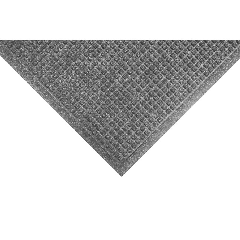 M+A Matting WaterHog Squares Fashion Mat, Universal Cleated, 3' x 5', Medium Grey (2805735070) image 1
