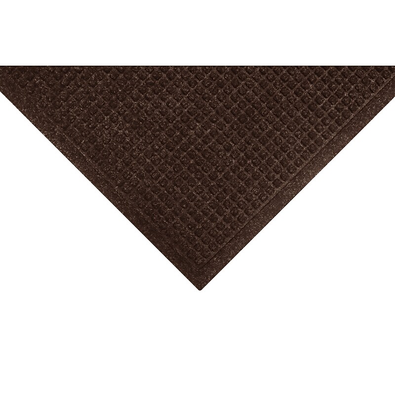 M + A Matting WaterHog Squares Fashion Mat, Universal Cleated, 6' x 20', Dark Brown (28052620070) image 1