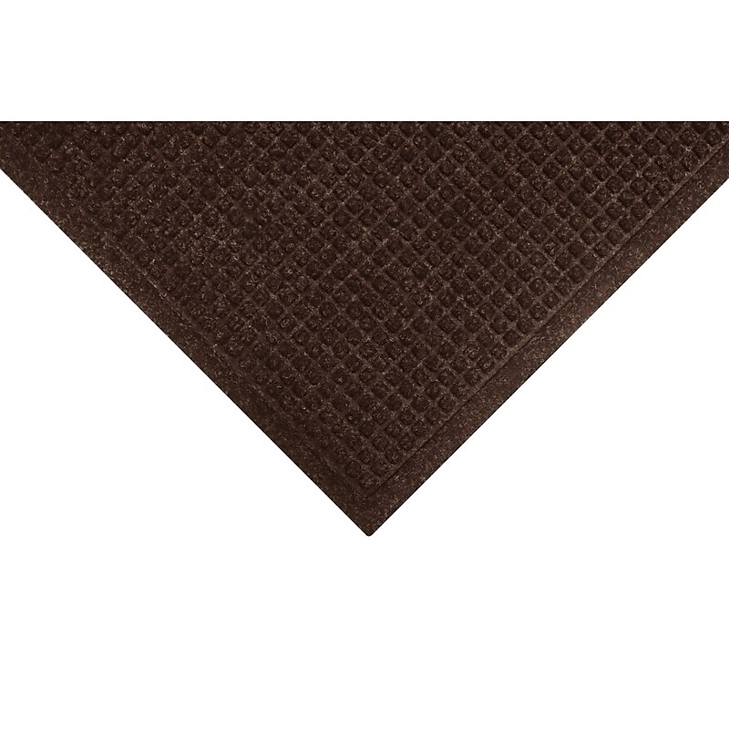 M+A Matting WaterHog Squares Fashion Mat, Universal Cleated, 3' x 10', Dark Brown (28052310070) image 1