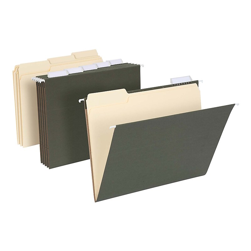 Pendaflex Filing Combo Kit, 3/4" Expansion, 1/5-Cut Tab, Letter, Green/Manila (99200EE) image 1
