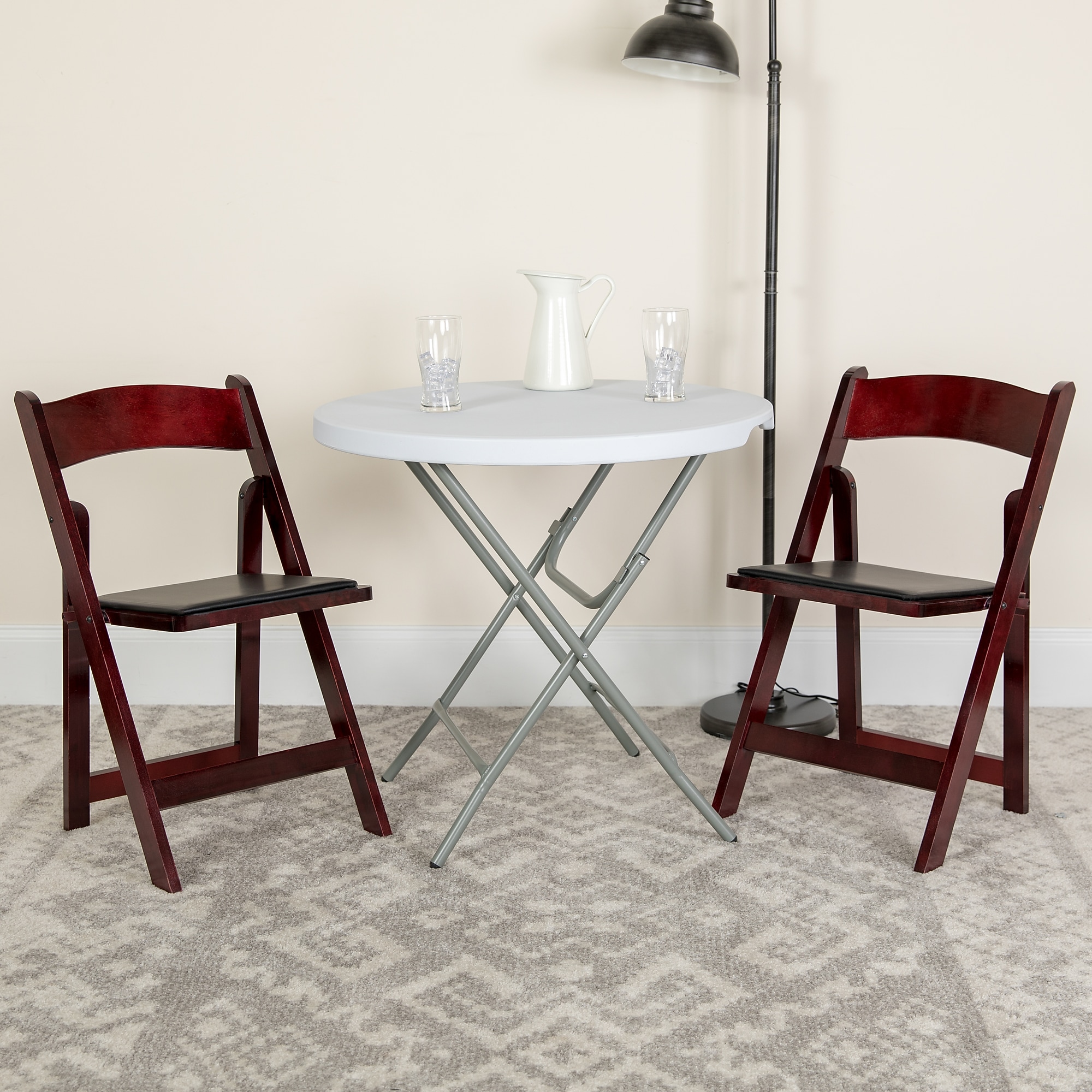 Flash Furniture HERCULES Wood/Vinyl Folding Chair, Mahogany, 2/Pack (2XF2903MAHWOOD) Sansujyuku sansujyuku.com