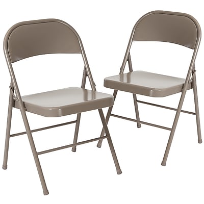Flash Furniture HERCULES Series Metal Folding Chair, Gray, 2/Pack (2BDF002GY) Simolary simolary.com