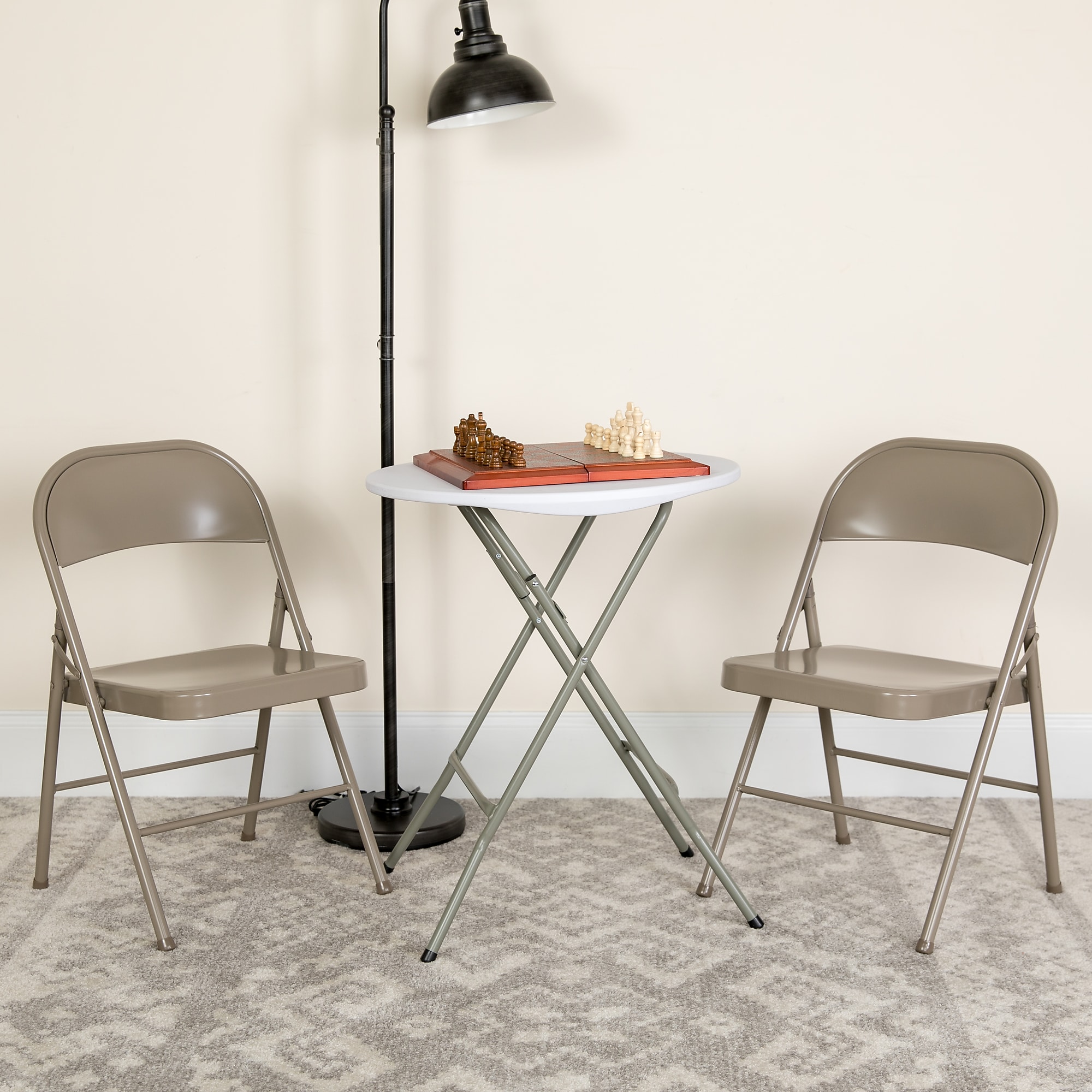 Flash Furniture HERCULES Series Metal Folding Chair, Gray, 2/Pack (2BDF002GY) Sansujyuku sansujyuku.com