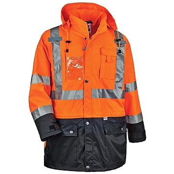 GloWear 8386 Outer Shell Jacket, ANSI Class R3, Orange, Large (25464)