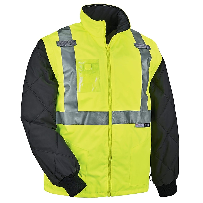 GloWear 8287 Convertible Thermal Jacket, ANSI Class R2, Lime, 2XL (25496) image 1