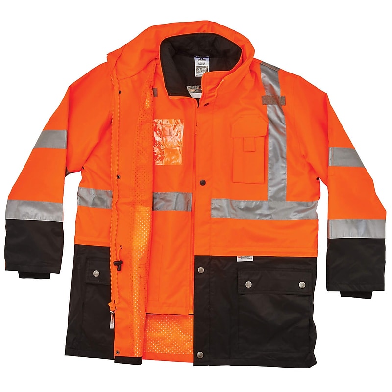 GloWear 8388 Thermal Jacket Kit, ANSI Class R3, Orange, Large (25554) image 1